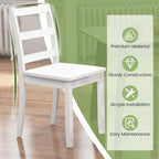 Ensemble de salle à manger Costway 5 pièces : table rectangulaire moderne et 4 chaises en bois d'hévéa