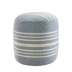 Pouf rond à rayures bleues et blanches (20 cm)