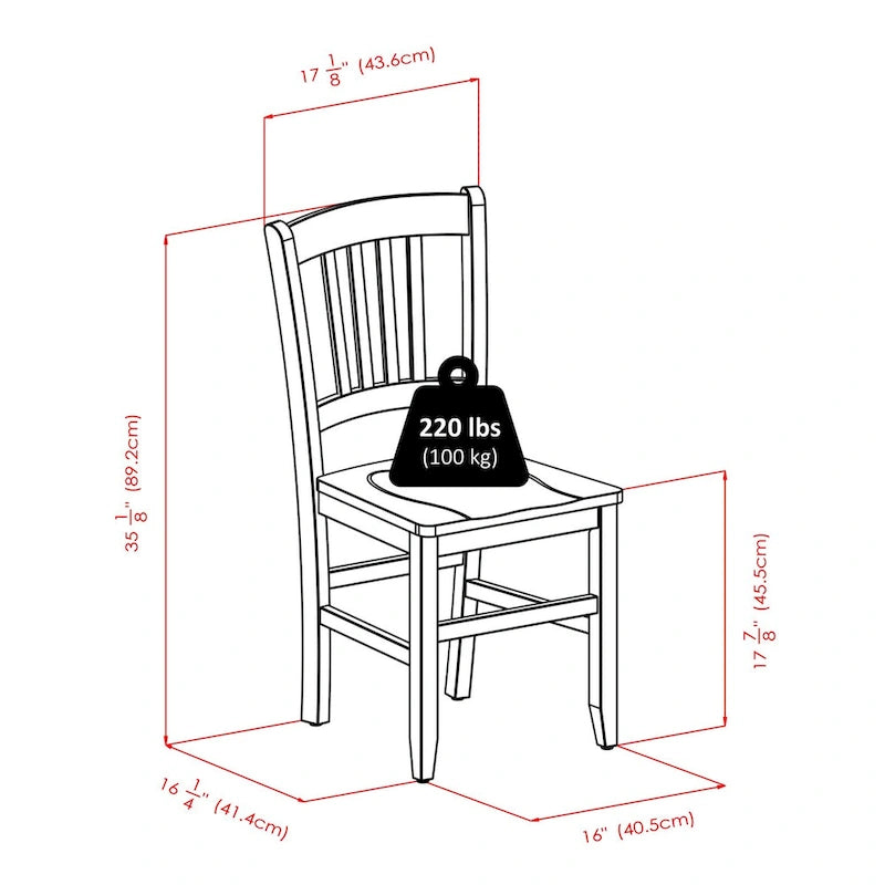 Table à abattants 3 pièces avec chaises à dossier à lattes, noyer