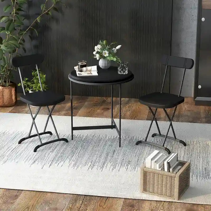 Lot de 4 chaises pliantes Gymax avec pieds incurvés en métal, assise large et ergonomique