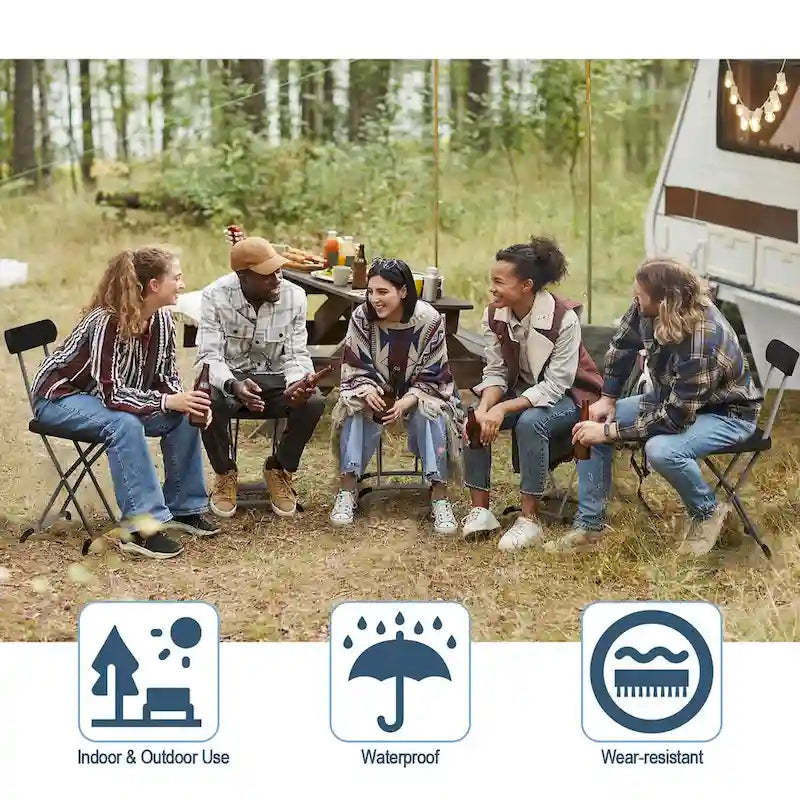 Lot de 4 chaises pliantes Gymax avec pieds incurvés en métal, assise large et ergonomique