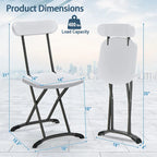 Lot de 4 chaises pliantes Gymax avec pieds incurvés en métal, assise large et ergonomique