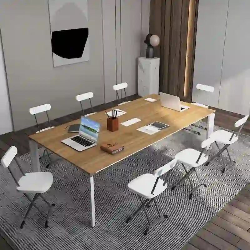 Lot de 4 chaises pliantes Gymax avec pieds incurvés en métal, assise large et ergonomique