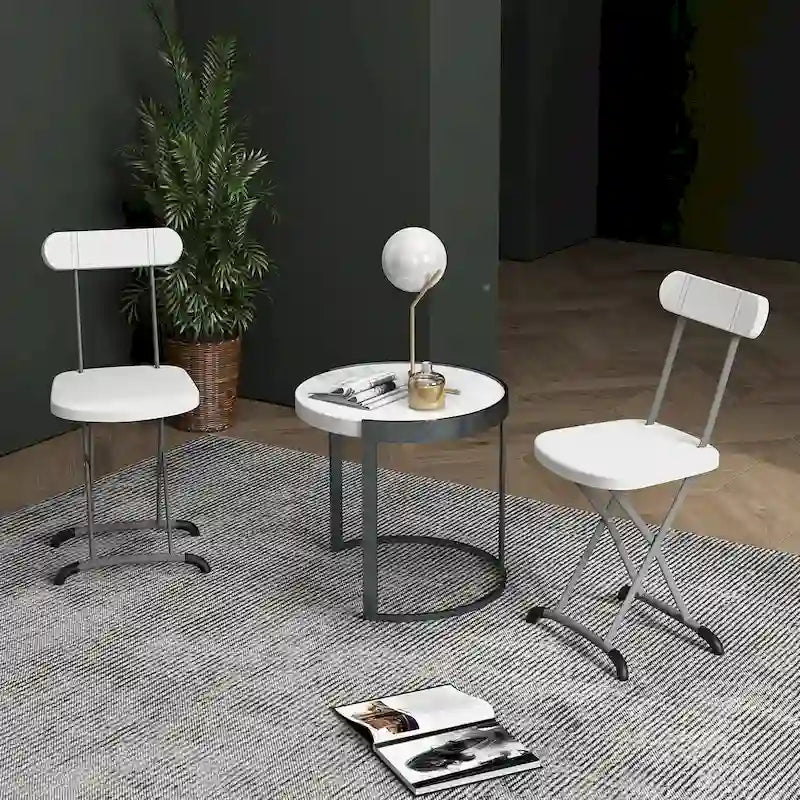 Lot de 4 chaises pliantes Gymax avec pieds incurvés en métal, assise large et ergonomique