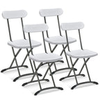 Lot de 4 chaises pliantes Gymax avec pieds incurvés en métal, assise large et ergonomique