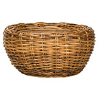 Table basse tambour en résine tressée et plateau en bois SAFAVIEH Alfia - 35,4 x 35,4 x 15,7 cm - 35 cm (L) x 35 cm (P) x 16 cm (H)