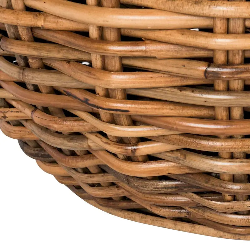 Table basse tambour en résine tressée et plateau en bois SAFAVIEH Alfia - 35,4 x 35,4 x 15,7 cm - 35 cm (L) x 35 cm (P) x 16 cm (H)