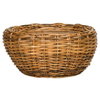 Table basse tambour en résine tressée et plateau en bois SAFAVIEH Alfia - 35,4 x 35,4 x 15,7 cm - 35 cm (L) x 35 cm (P) x 16 cm (H)