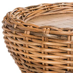 Table basse tambour en résine tressée et plateau en bois SAFAVIEH Alfia - 35,4 x 35,4 x 15,7 cm - 35 cm (L) x 35 cm (P) x 16 cm (H)