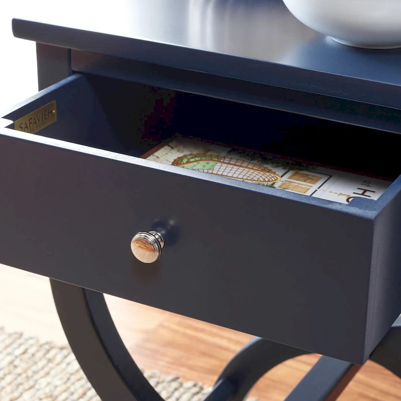 Table d'appoint/table de chevet SAFAVIEH Liller à 1 tiroir (entièrement assemblée) - 45,7 cm L x 38,1 cm P x 68,6 cm H