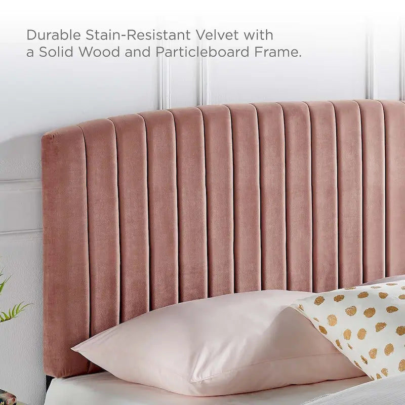 Tête de lit Silver Orchid La Marr en velours pour lit double/queen