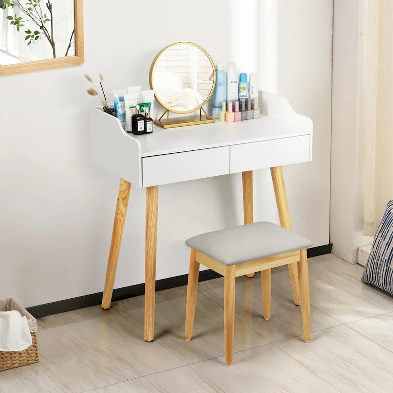 Ensemble coiffeuse avec miroir amovible