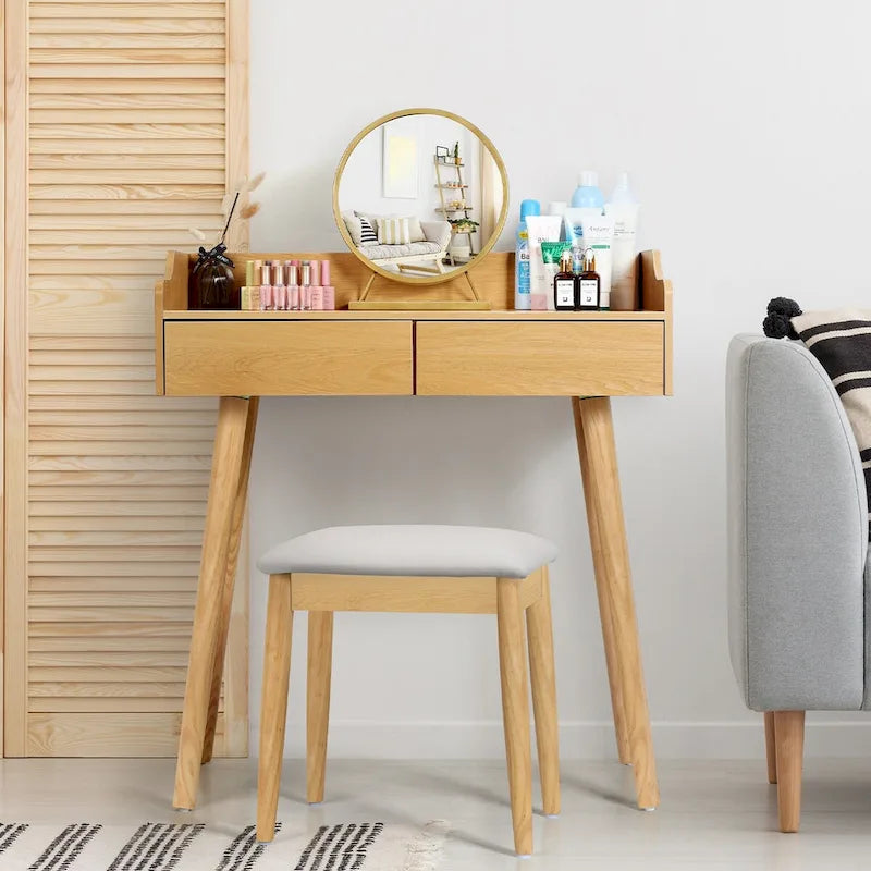 Ensemble coiffeuse avec miroir amovible