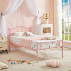 Cadre de lit plateforme en métal Javlergo avec tête de lit moderne, sommier non requis