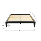 Lit plateforme Yume en bois massif avec assemblage japonais