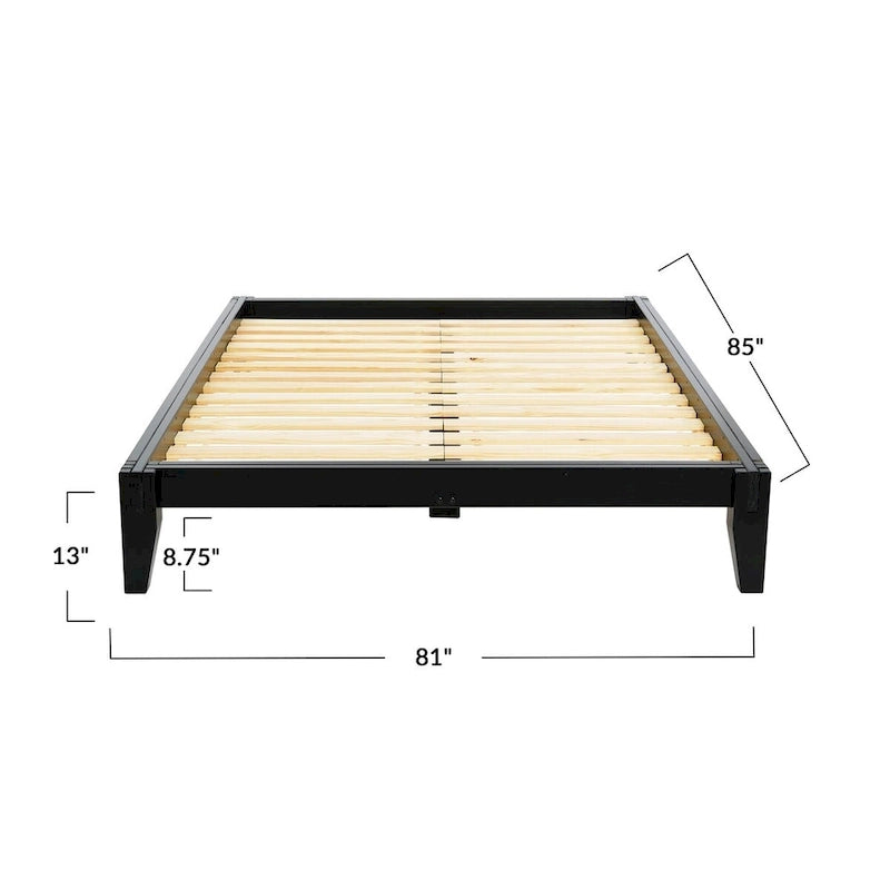 Lit plateforme Yume en bois massif avec assemblage japonais