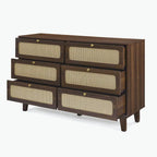 commode ancienne en bois à six tiroirs