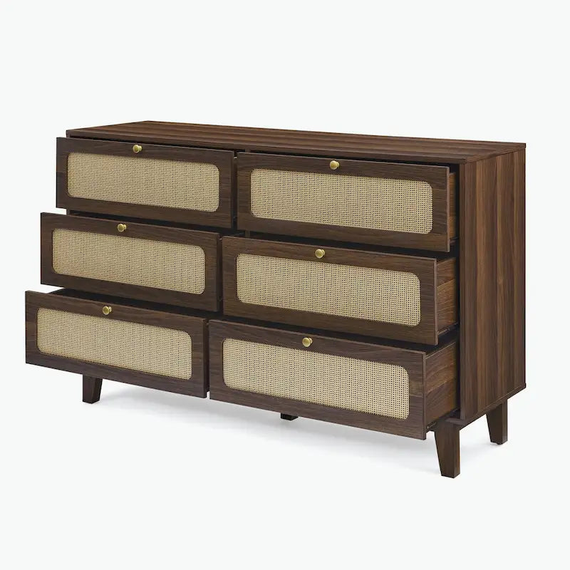 commode ancienne en bois à six tiroirs