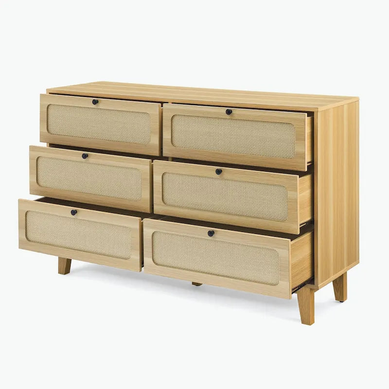 commode ancienne en bois à six tiroirs