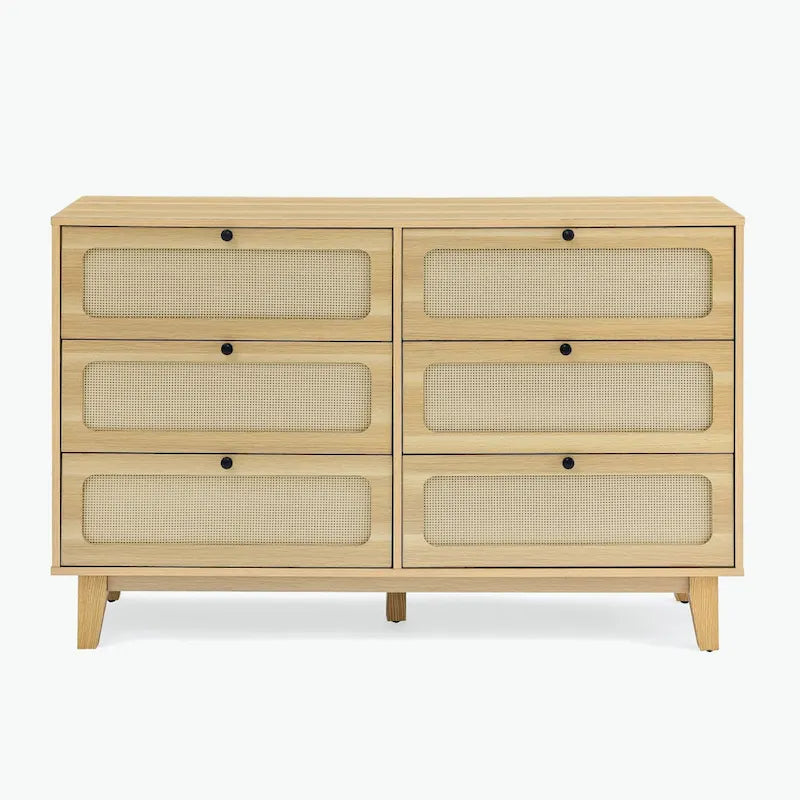 commode ancienne en bois à six tiroirs