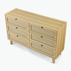 commode ancienne en bois à six tiroirs