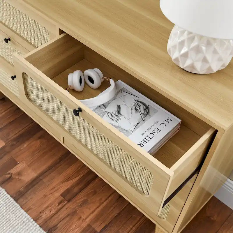 commode ancienne en bois à six tiroirs