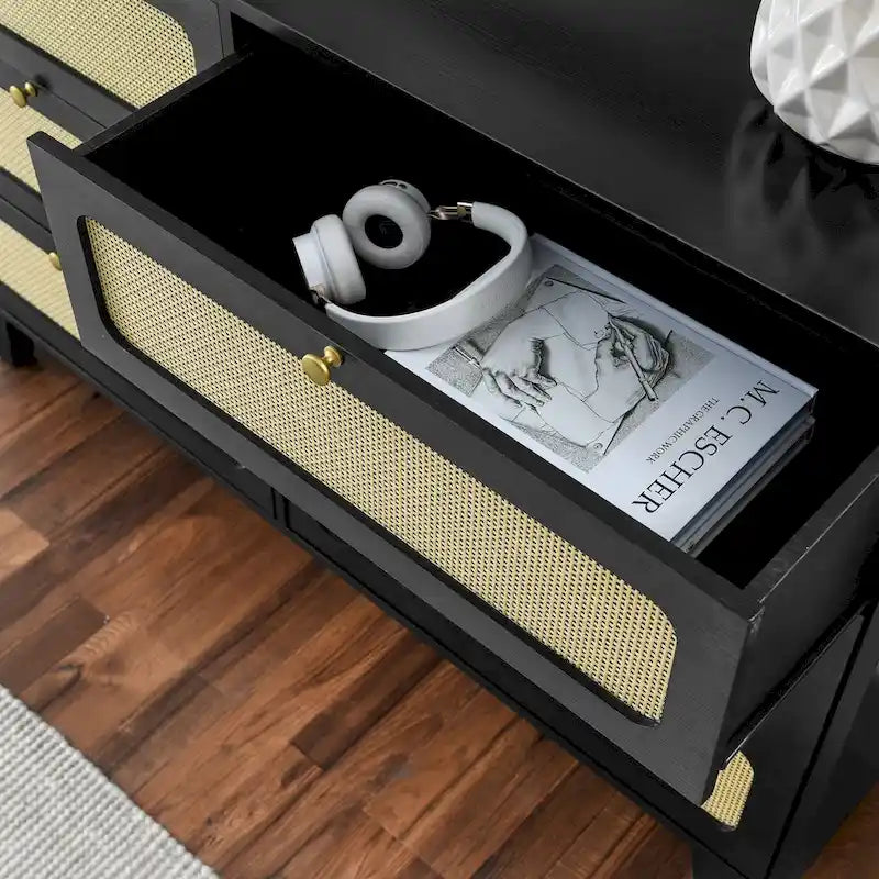 commode ancienne en bois à six tiroirs