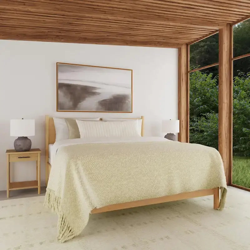 Lit plateforme Lennon à pieds arrondis