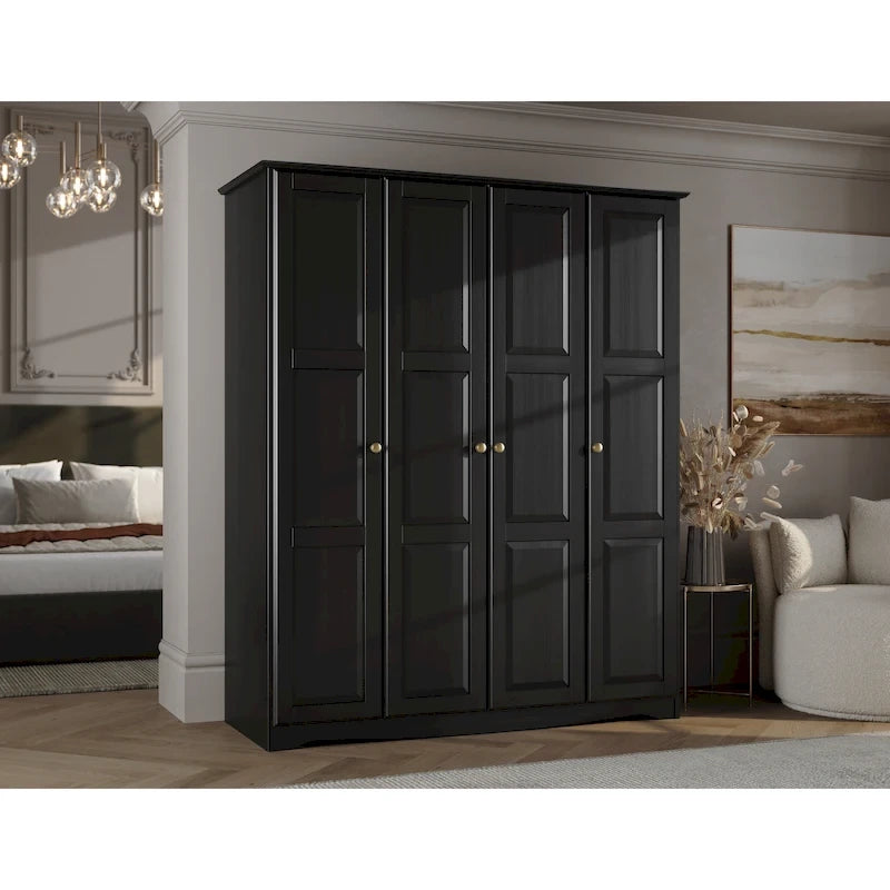 Armoire-penderie 4 portes Regal 100% bois massif de Palace Imports