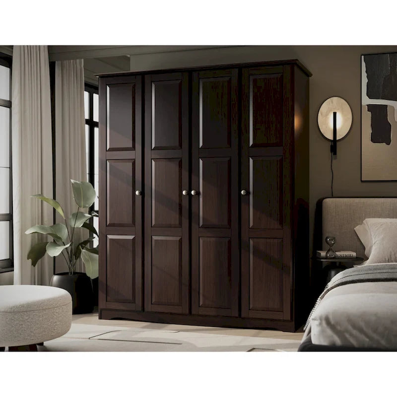 Armoire-penderie 4 portes Regal 100% bois massif de Palace Imports