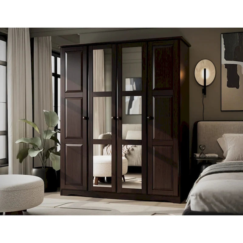 Armoire-penderie 4 portes Regal 100% bois massif de Palace Imports
