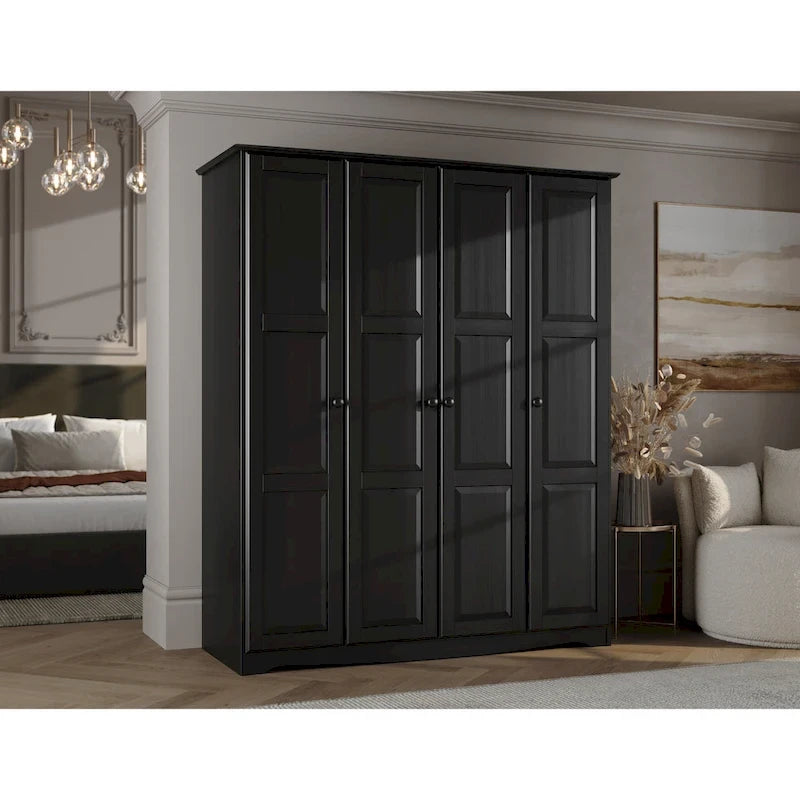 Armoire-penderie 4 portes Regal 100% bois massif de Palace Imports
