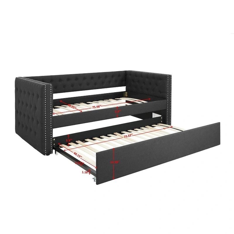 Lit de jour rembourré avec lit gigogne