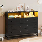 Commode large pour chambre avec station de recharge