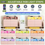 Commode large pour chambre avec station de recharge