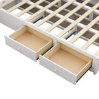 Lit plateforme en bois Queen Size avec système de rangement hydraulique et 2 tiroirs