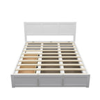 Lit plateforme en bois Queen Size avec système de rangement hydraulique et 2 tiroirs
