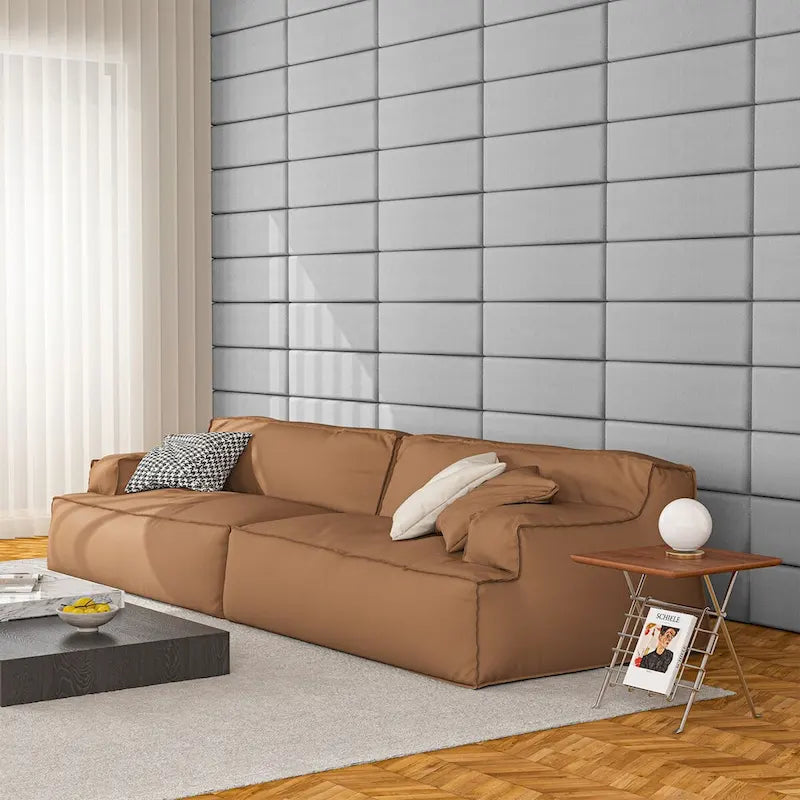 Tête de lit autocollante Art3d 9,84 x 23,62, lot de 12, panneaux muraux insonorisés 3D, panneau mural rembourré