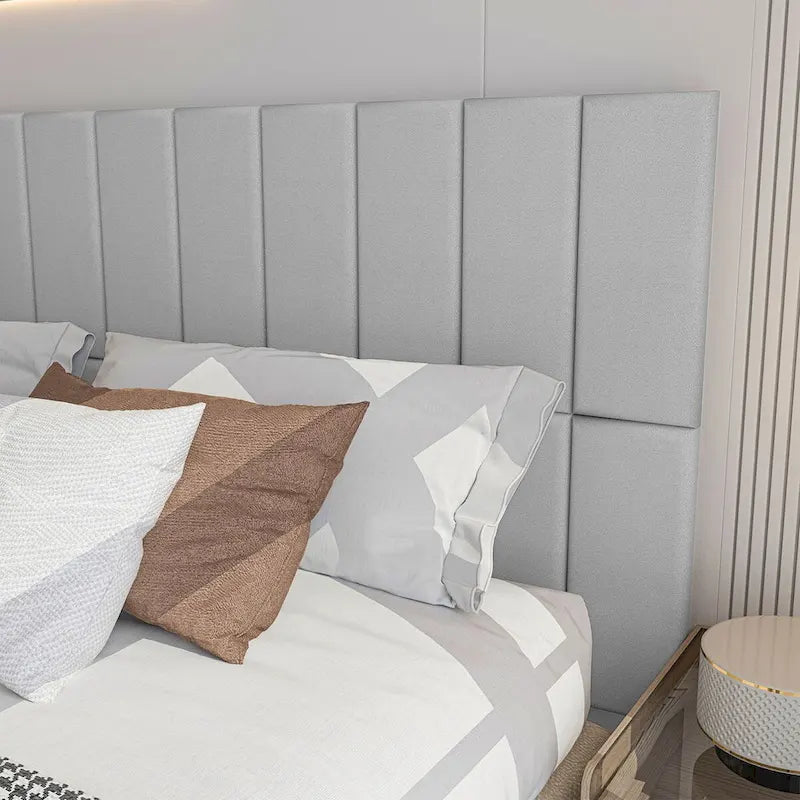 Tête de lit autocollante Art3d 9,84 x 23,62, lot de 12, panneaux muraux insonorisés 3D, panneau mural rembourré