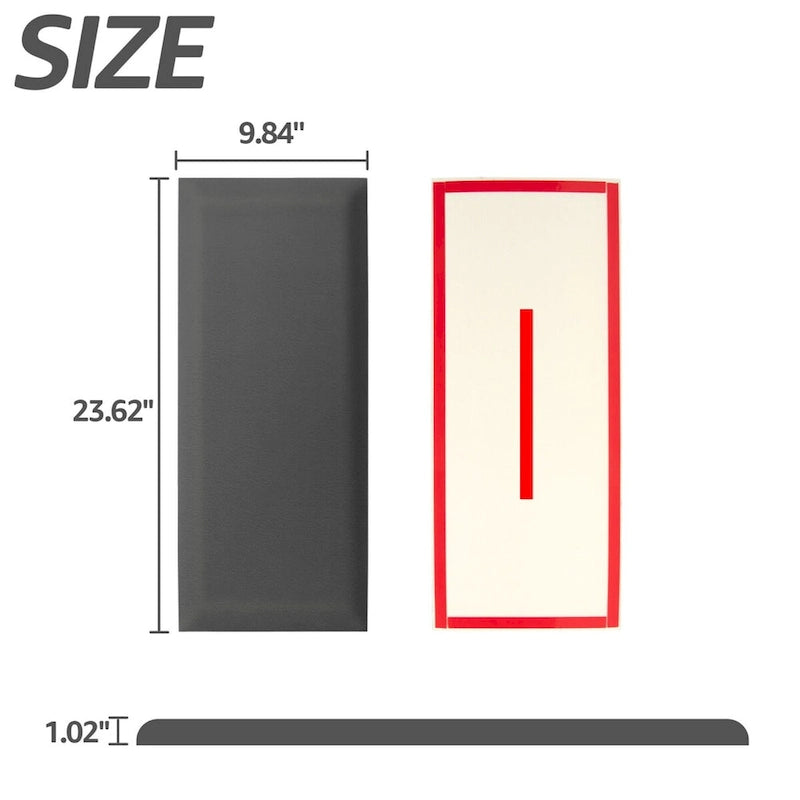 Tête de lit autocollante Art3d 9,84 x 23,62, lot de 12, panneaux muraux insonorisés 3D, panneau mural rembourré