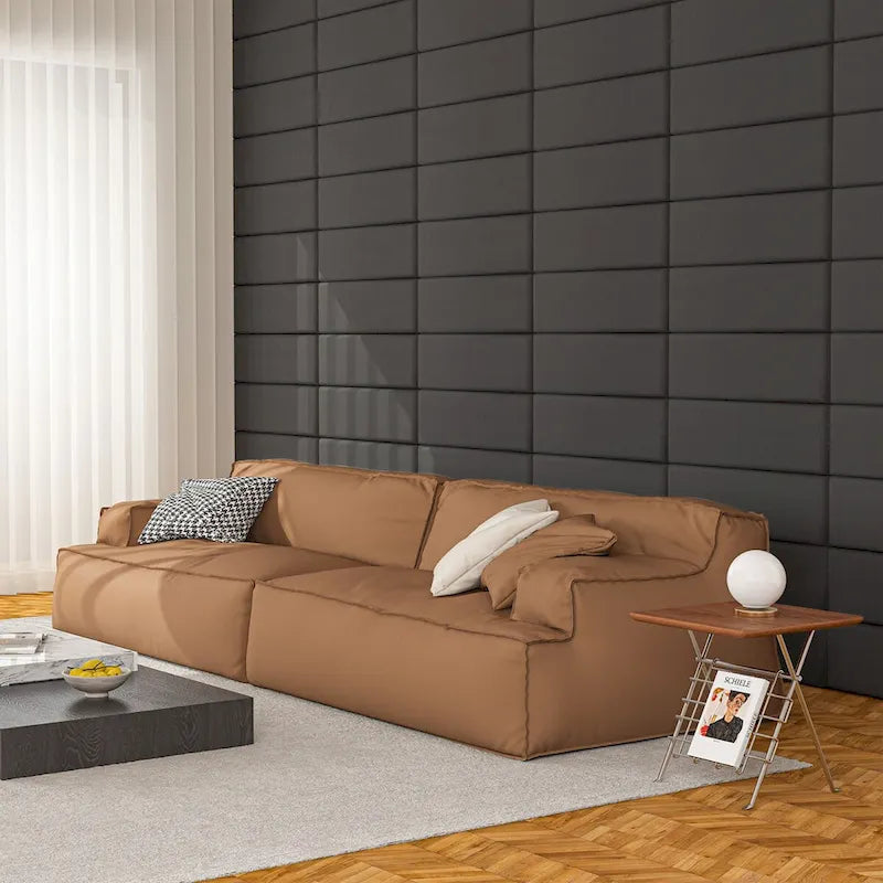 Tête de lit autocollante Art3d 9,84 x 23,62, lot de 12, panneaux muraux insonorisés 3D, panneau mural rembourré