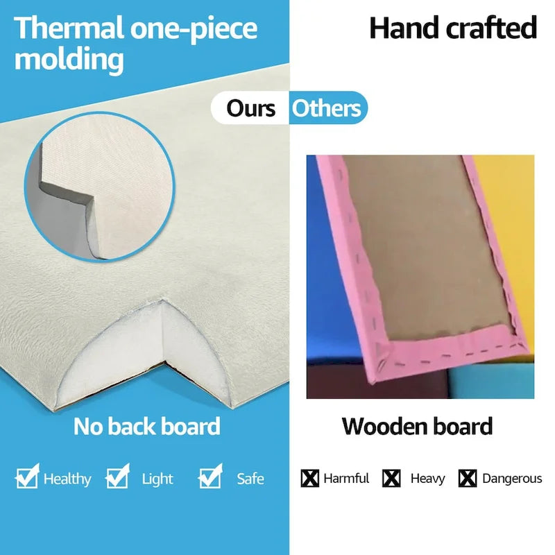 Tête de lit autocollante Art3d 9,84 x 23,62, lot de 12, panneaux muraux insonorisés 3D, panneau mural rembourré