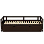 Lit de jour extensible avec lit gigogne, lit de jour en bois avec lit gigogne