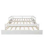 Lit de jour extensible avec lit gigogne, lit de jour en bois avec lit gigogne