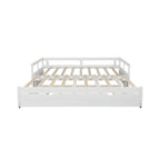 Lit de jour extensible avec lit gigogne, lit de jour en bois avec lit gigogne