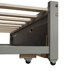 Lit de jour extensible avec lit gigogne, lit de jour en bois avec lit gigogne