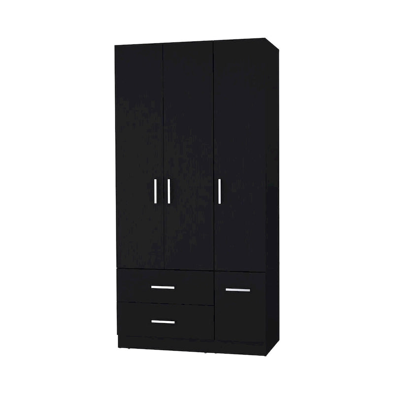 Armoire Douglas en mélamine, deux tiroirs, tringle à vêtements - Non disponible