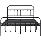 Lit en métal Yaheetech avec tête et pied de lit hauts et rangement