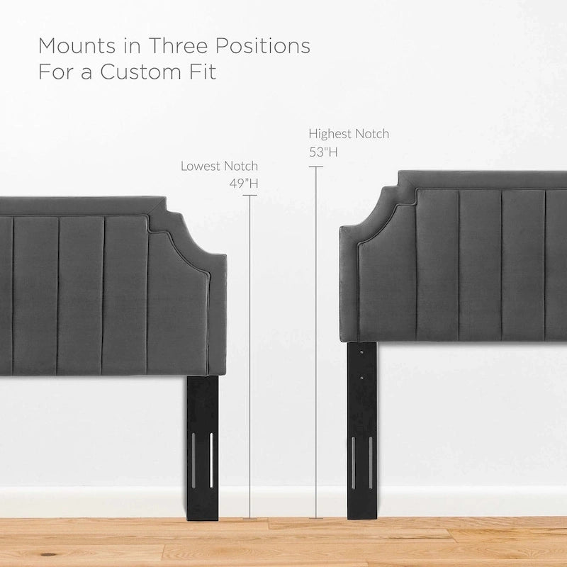 Lit plateforme Queen en velours haute performance Sienna