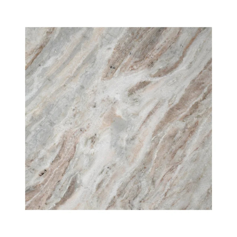 Venus 18.5 Table d'appoint contemporaine en marbre naturel faite à la main en forme de T, gris/beige, par JONATHAN Y.